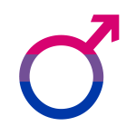 Bisexual pride male symbol